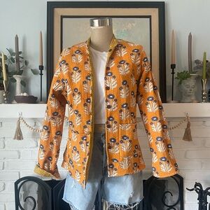 Quilted Indian Block Print jacket size small